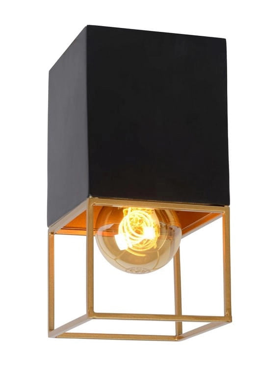 Plafoniera Lucide Rixt metallo oro/nero E27 40W 10cm