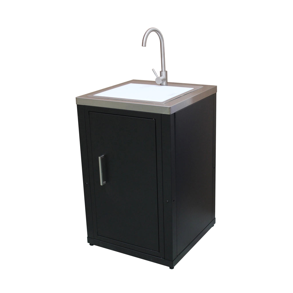 Modulo Lavello da Esterno in Acciaio Inox con Rubinetto Integrato e Tagliere – Sistema Cucina Outdoor Componibile 60,7x60,7 h.94cm