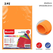 Trade Shop - 12pz Fogli In Gomma Eva Colore Arancione Materiale Alta Qualità 40x60cm Spess 2mm -