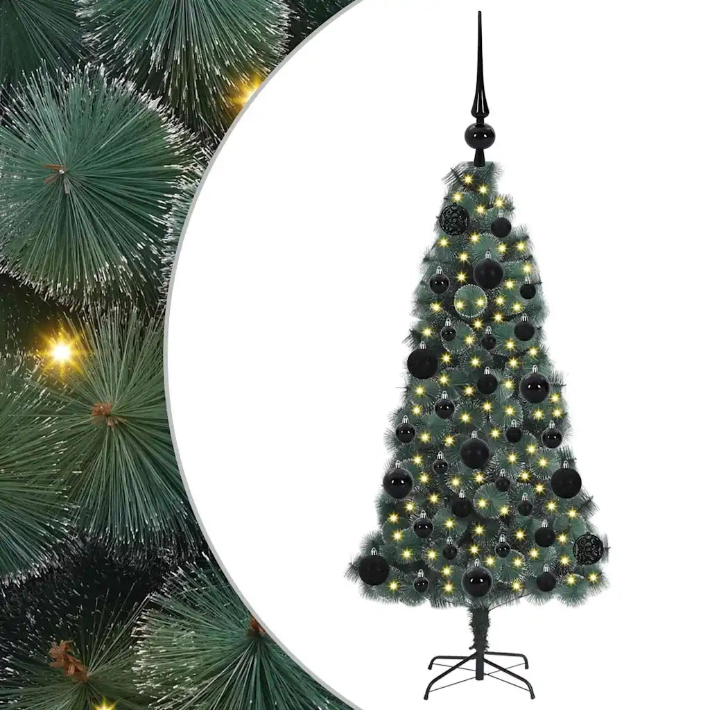 Albero di Natale | Decorazioni natalizie artificiale preilluminato con set di palline