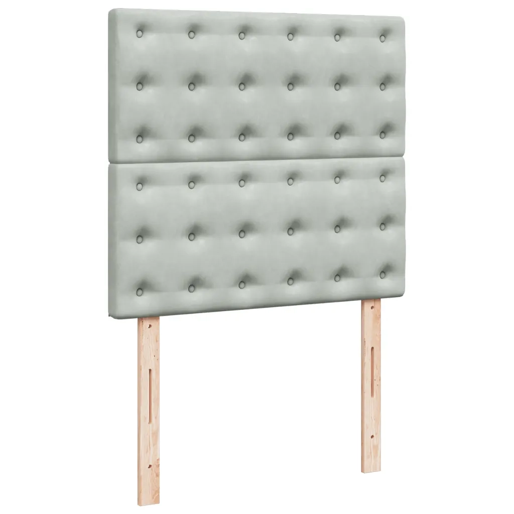 Giroletto a Molle con Materasso Grigio Chiaro 90x190 cm Velluto