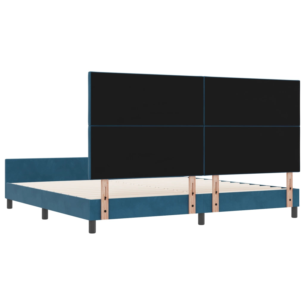 Letto Blu Scuro 200x200 cm in Velluto