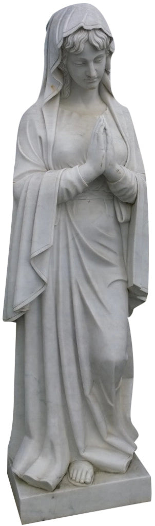 Biscottini Madonna di Lourdes in marmo L62xPR45xH215 cm Statua dimensioni Raffigurante
