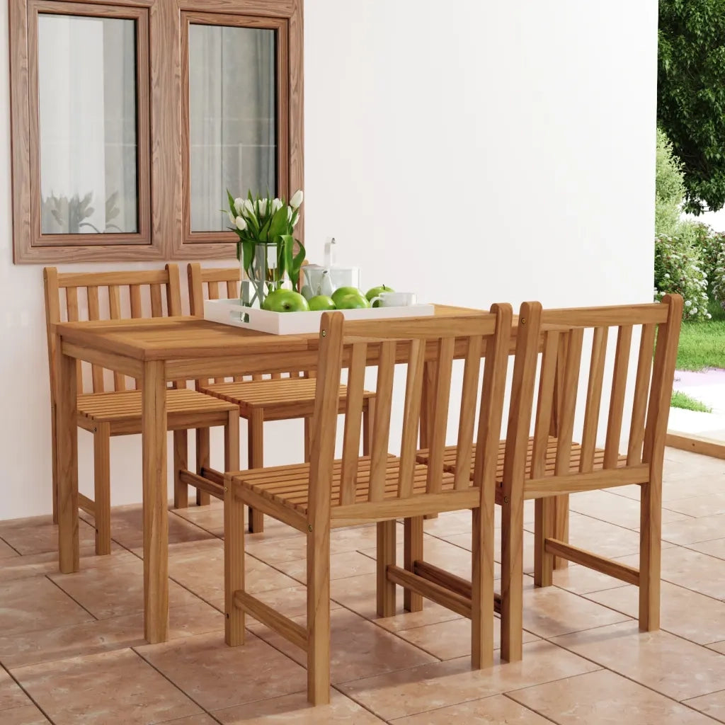 Set da pranzo da giardino 5 pz 140x80 cm in legno massello di teak 3059929