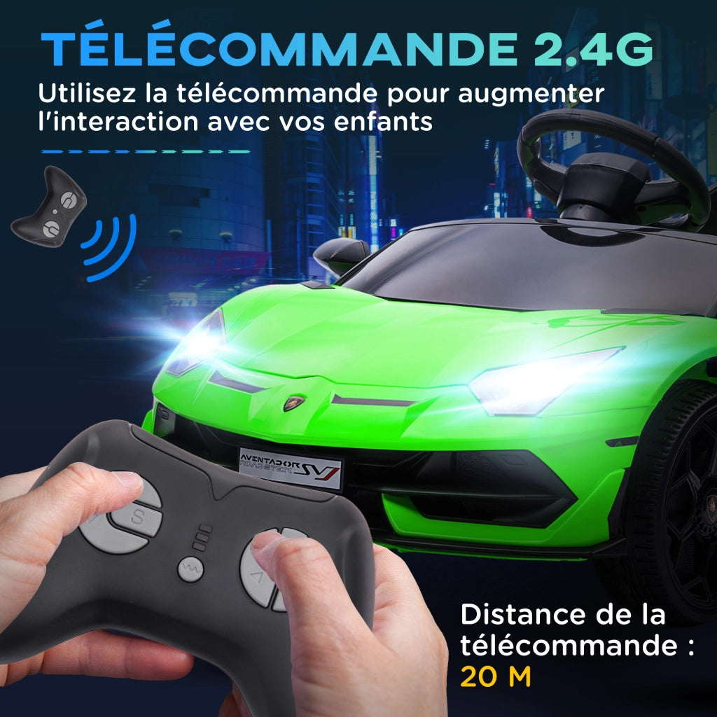 Auto Elettrica Lamborghini Aventador SVJ per Bambini ¨C Xylo ¨C 12V Verde con Telecomando