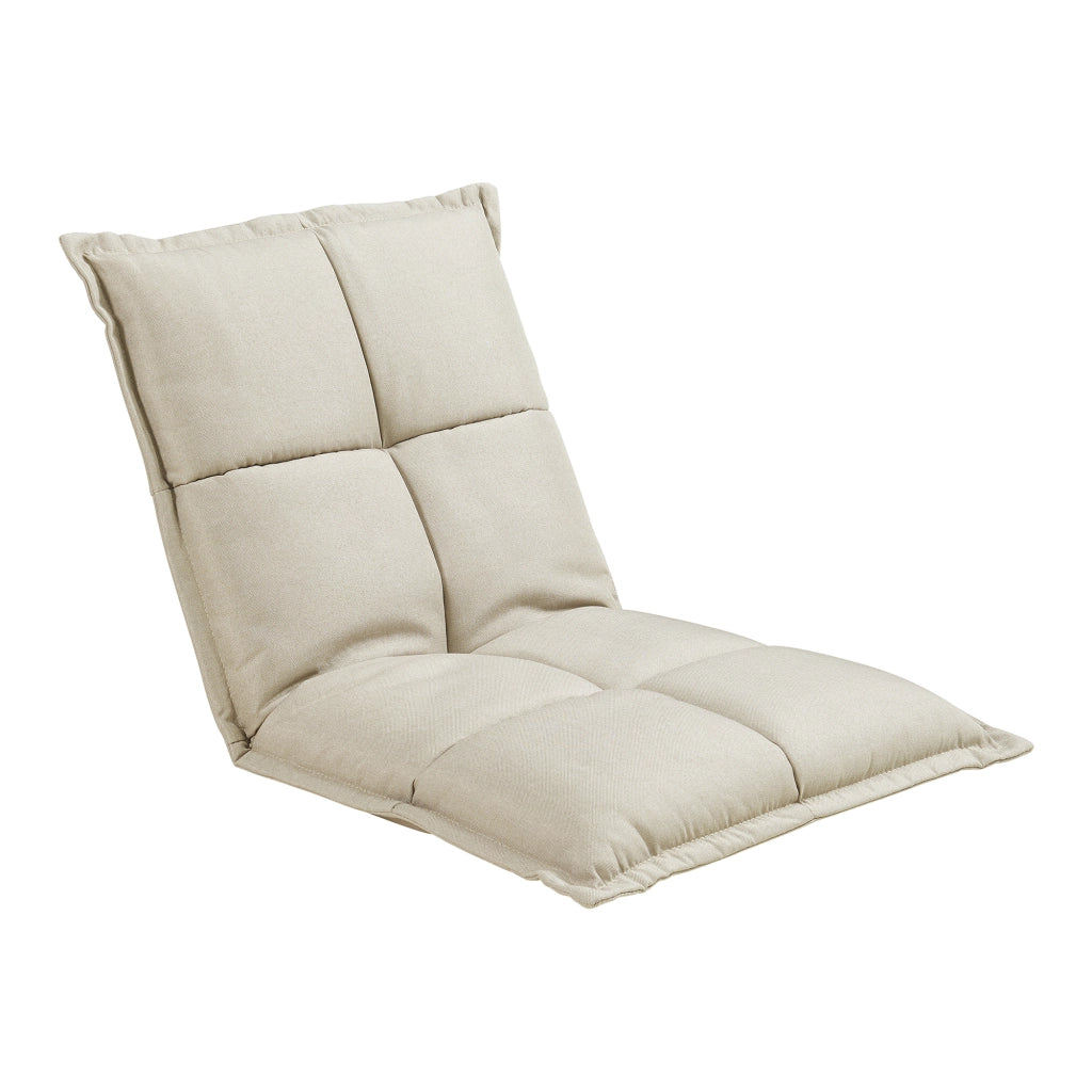 Set di 2 Sedie da Pavimento Deinze con Schienale Regolabile - Beige [en.casa]