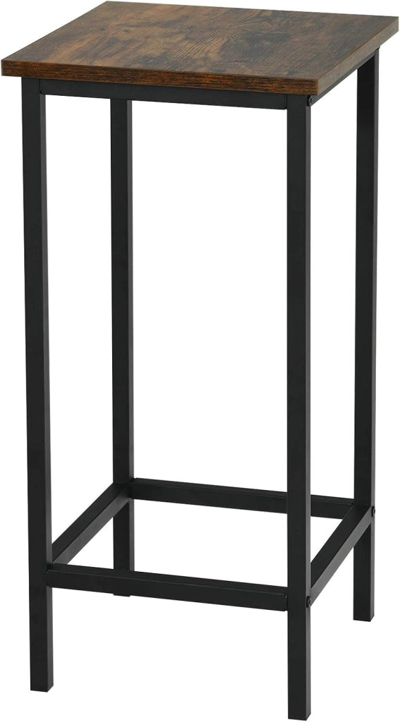 Set di 4 Sgabelli Quadrati da Bar, Design Industriale con Sedie, Poggiapiedi, di Telaio in Ferro, per Cucina/Bistrot/Caffè, Portata di 150KG, 30x30x72cm