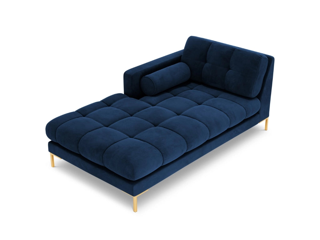 Cosmopolitan Design - Chaise longue sinistra "Bali" in velluto blu reale 