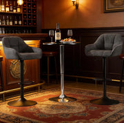 Set di 2 sgabelli da bar regolabili e girevoli in grigio scuro