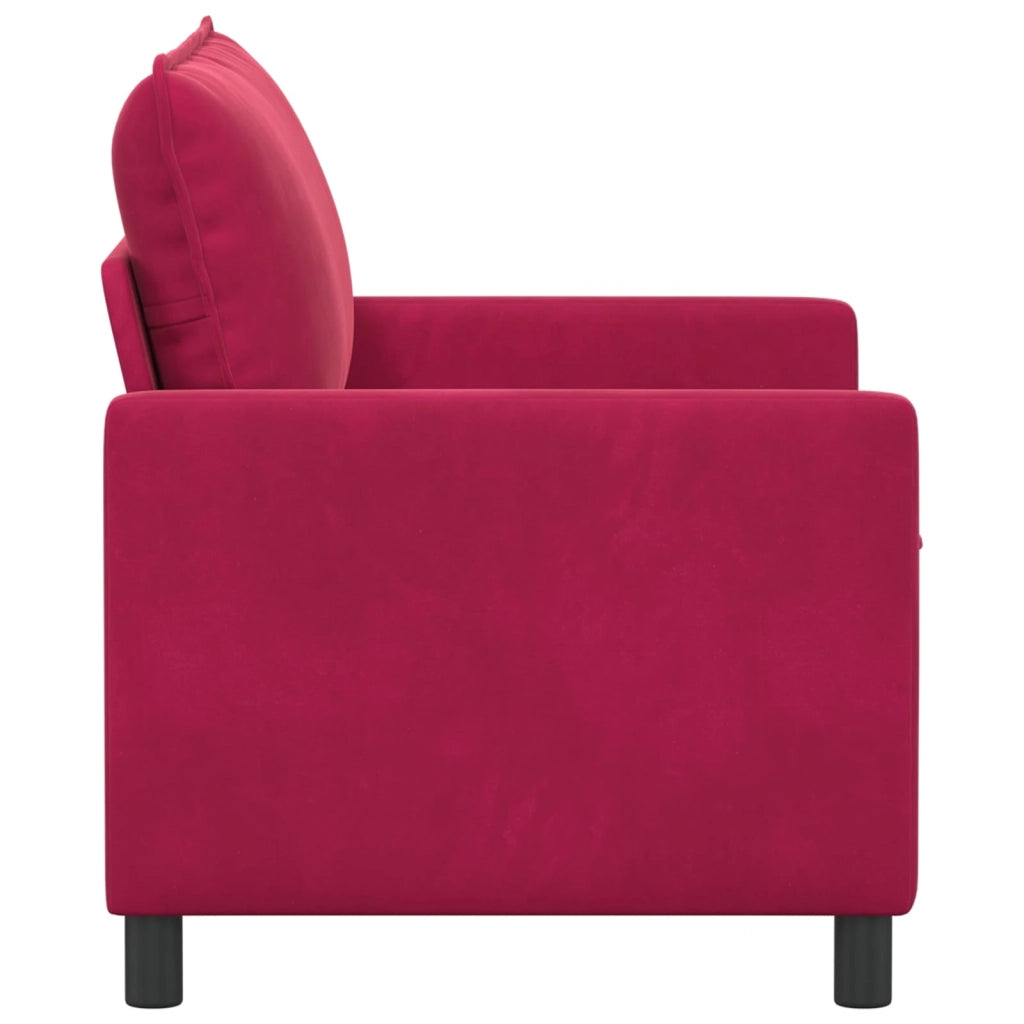 Divano Rosso Vino 126 x 81 x 87,5 cm Velluto