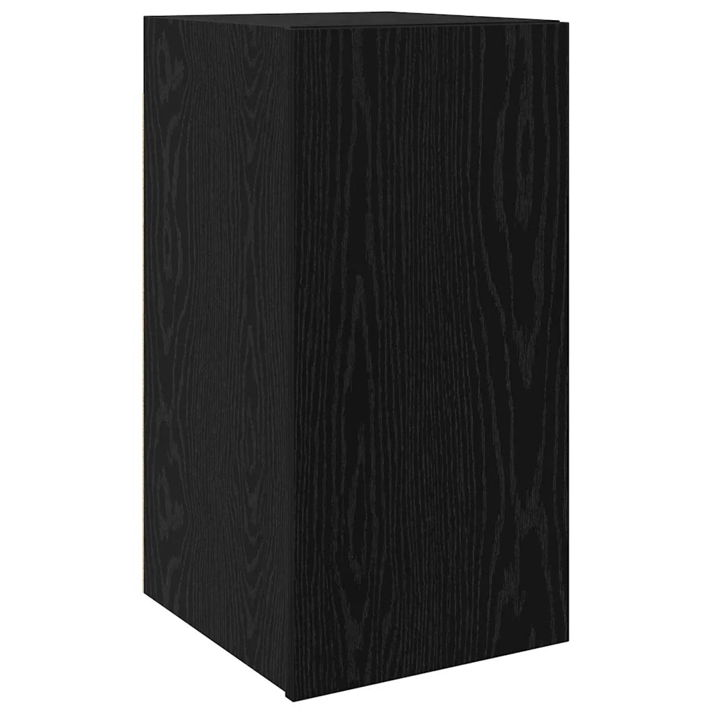 Mobile TV a parete moderno e salvaspazio 30,5 x 30 x 60 cm in legno composito di rovere nero 02_0052447