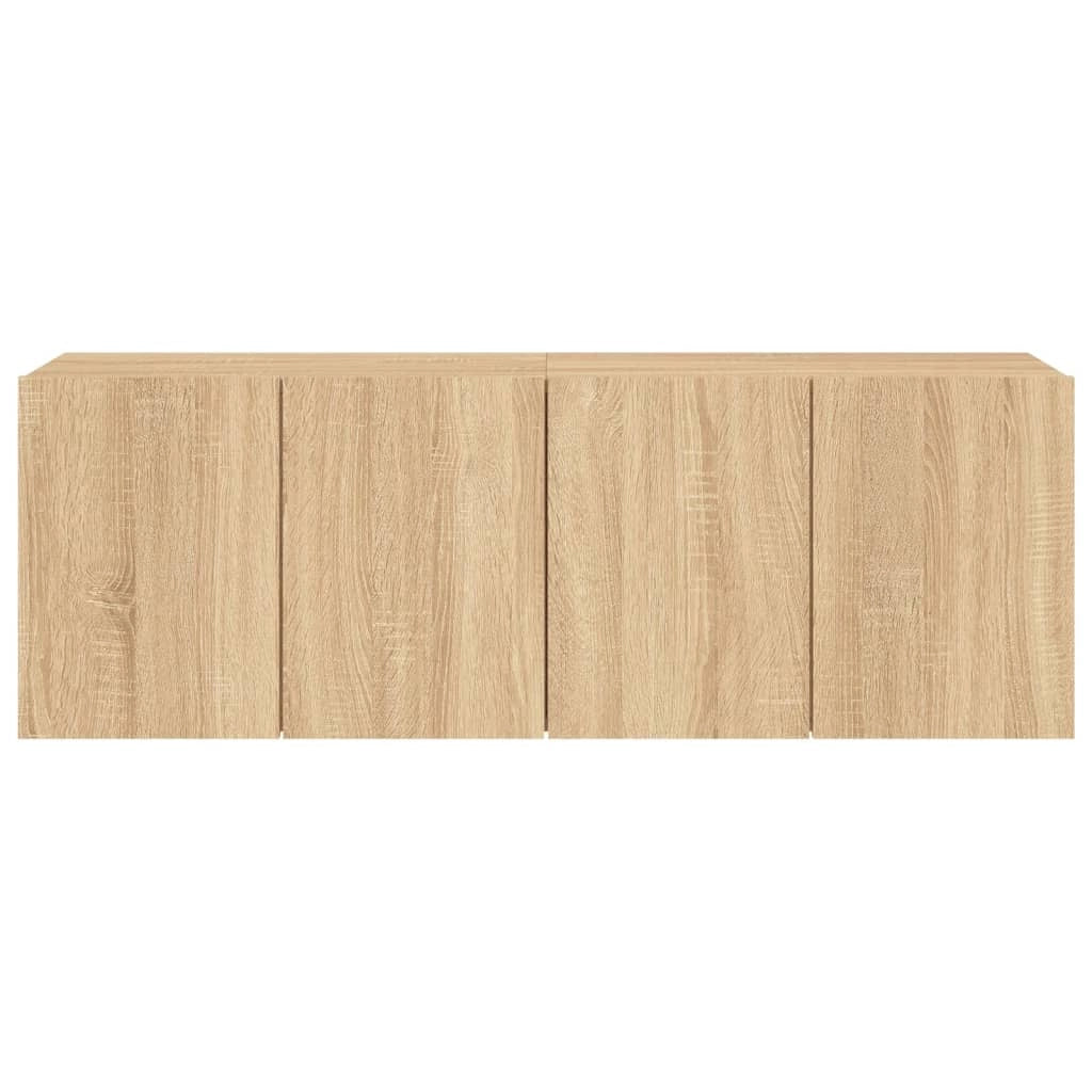 Mobile TV multimediale da parete mensola TV credenza TV per sala da pranzo soggiorno camera da letto 2 pezzi rovere Sonoma 60 x 30 x 41 cm marrone 02_0029000
