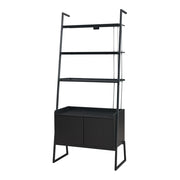 Set di 4 mobili con mobile TV e 3 ripiani a scala nero 03_0009404