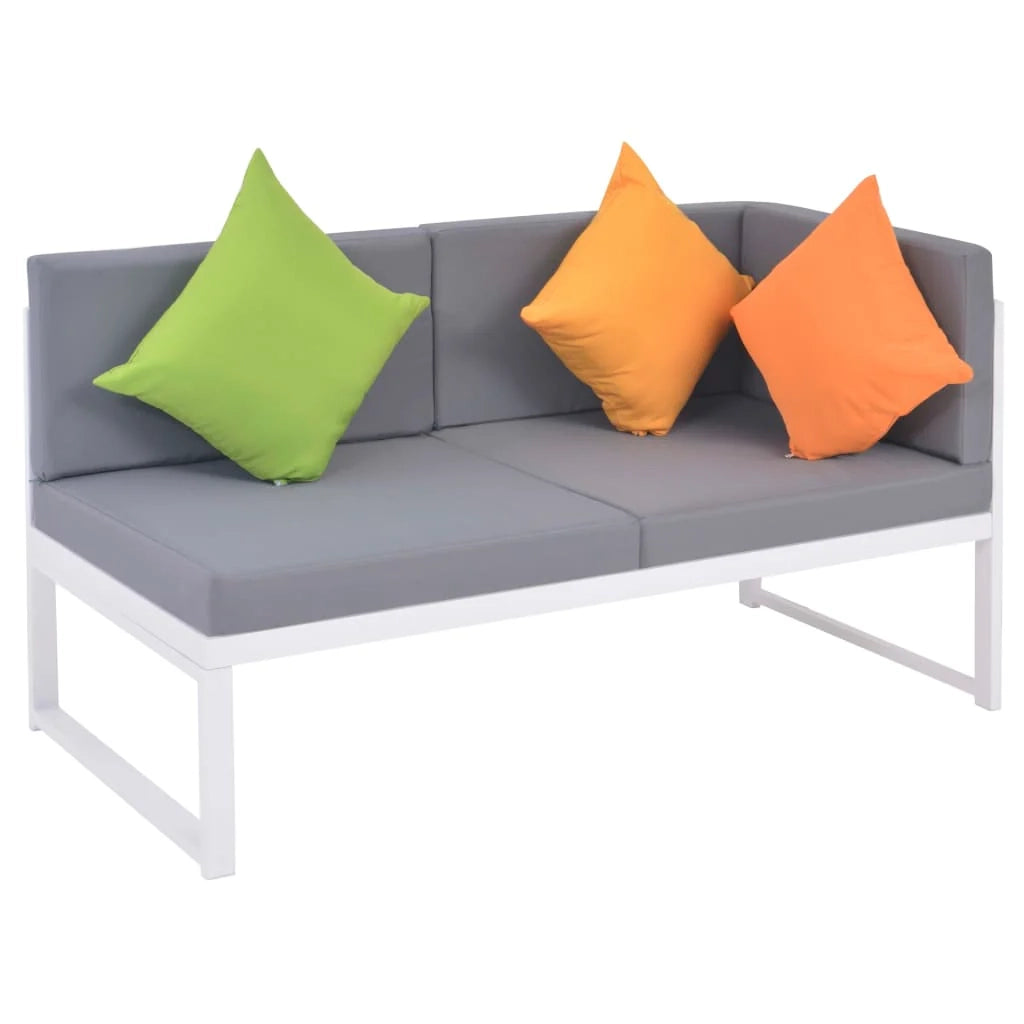 Set di mobili da giardino per esterni 4 pezzi con cuscini alluminio e WPC 02_0016077