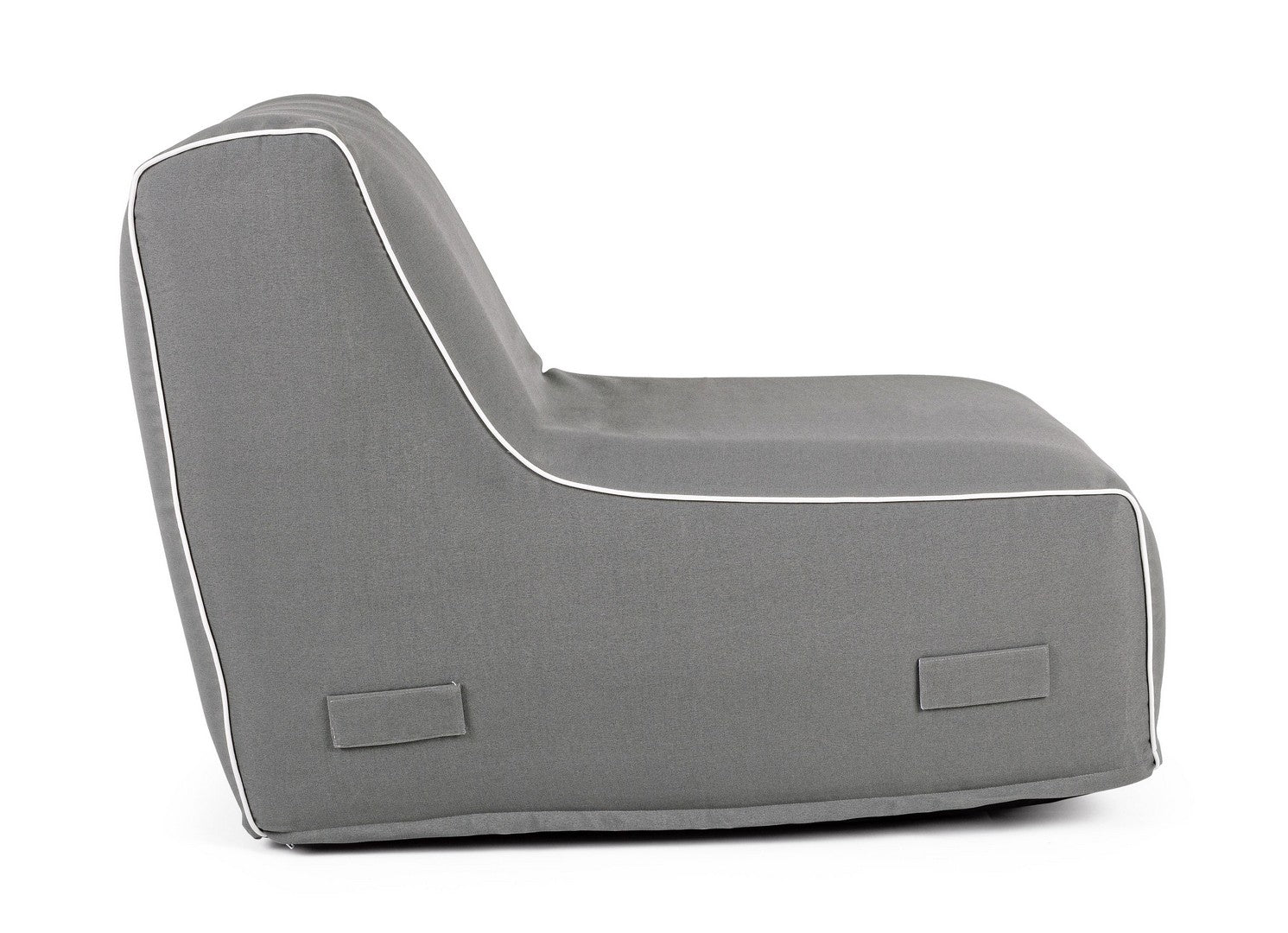 Poltrona Pouf Chaise Lounge Gonfiabile 90x60x70 cm in Poliestere Rihanna Grigio