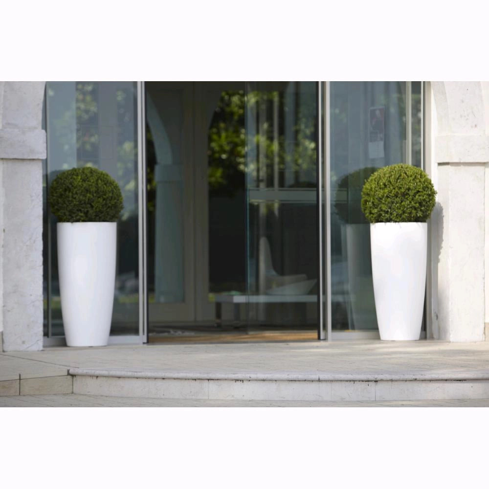 Vaso a Colonna Colore Bianco 33x70H cm in Resina per interni ed esterni
