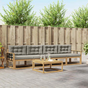 Set di divani da esterno 4 pcs Bianco e Grigio Chiaro