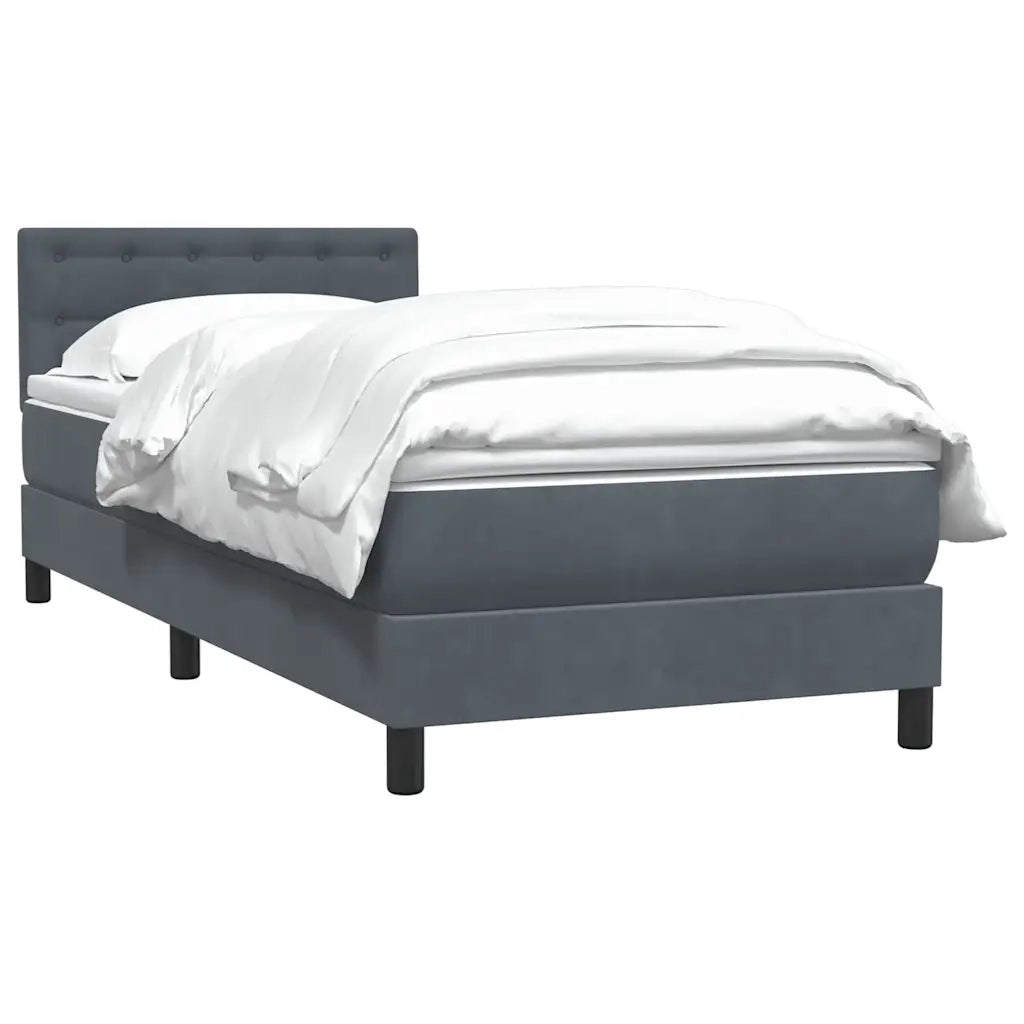 Giroletto a Molle con Materasso Grigio Scuro 90x220 cm Velluto 3316624