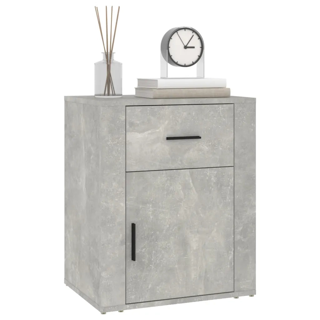 Comodino Grigio Cemento 50x36x60 cm in Legno Multistrato 816724