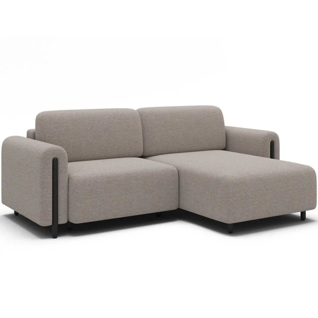 Divano angolare convertibile ARVESSA beige chenille – Angolo destro