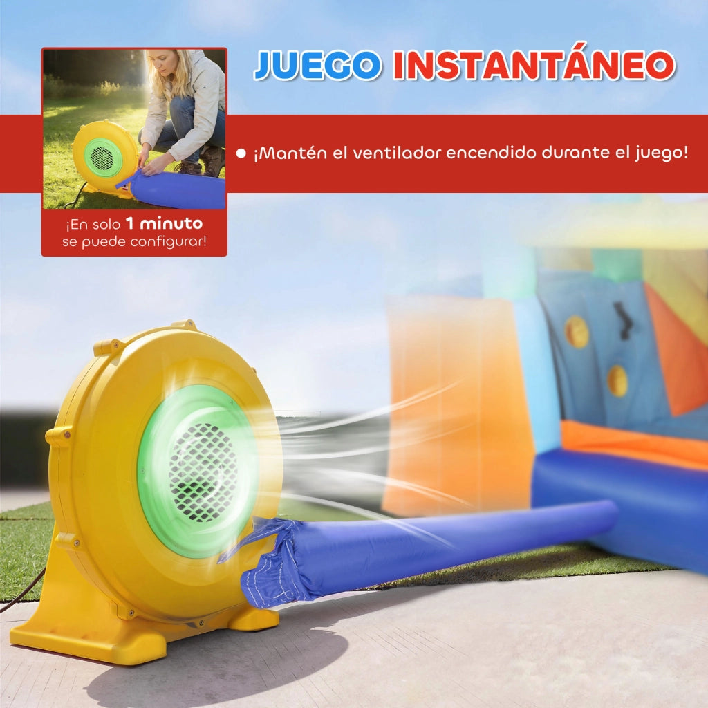 Castillo Inflable Acuatico 9 en 1 con Tobogan y Piscina ¨C zephmum ¨C 550W