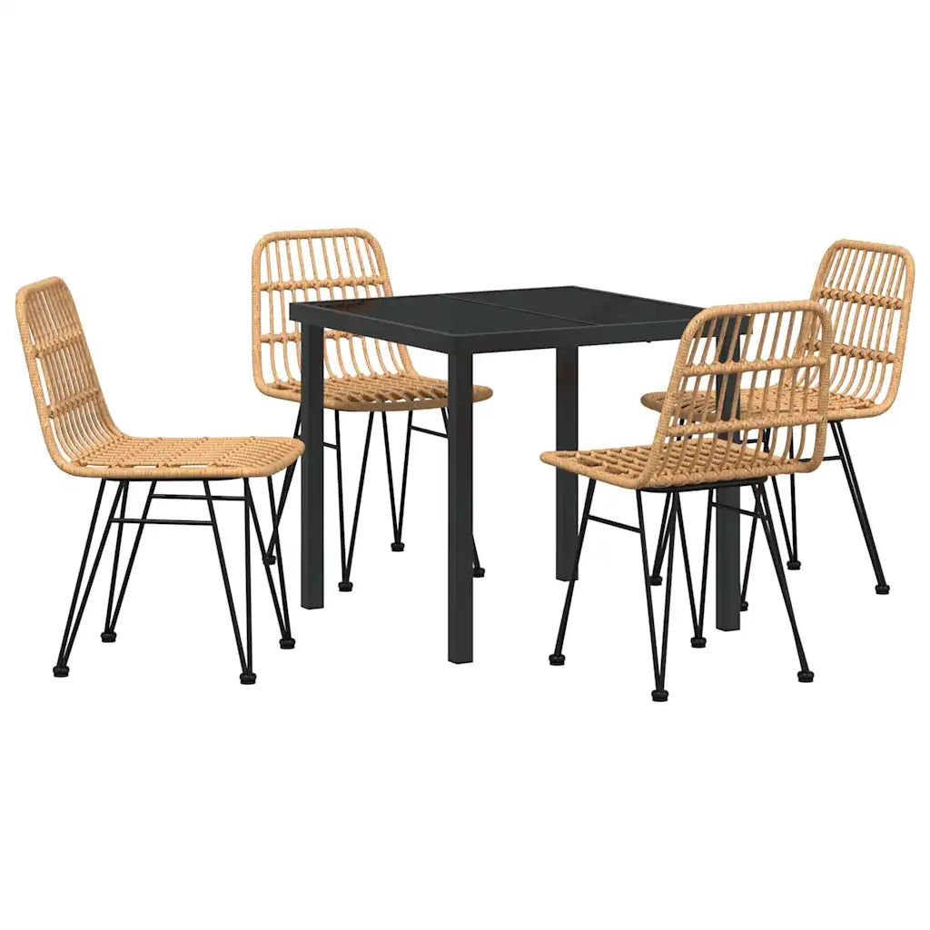 Set da Pranzo per Giardino 5 pcs Marrone 3379192