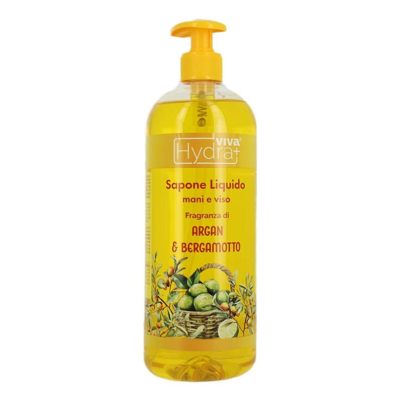 HYDRA VIVA+ SAPONE LIQUIDO MANI E VISO ESTRATTI DI ARGAN E BERGAMOTTO - 1L