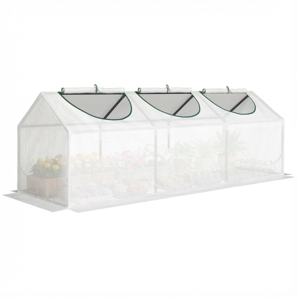 Serra da giardino 3 finestre ¨C zephmum ¨C bianco 180x60x60 cm