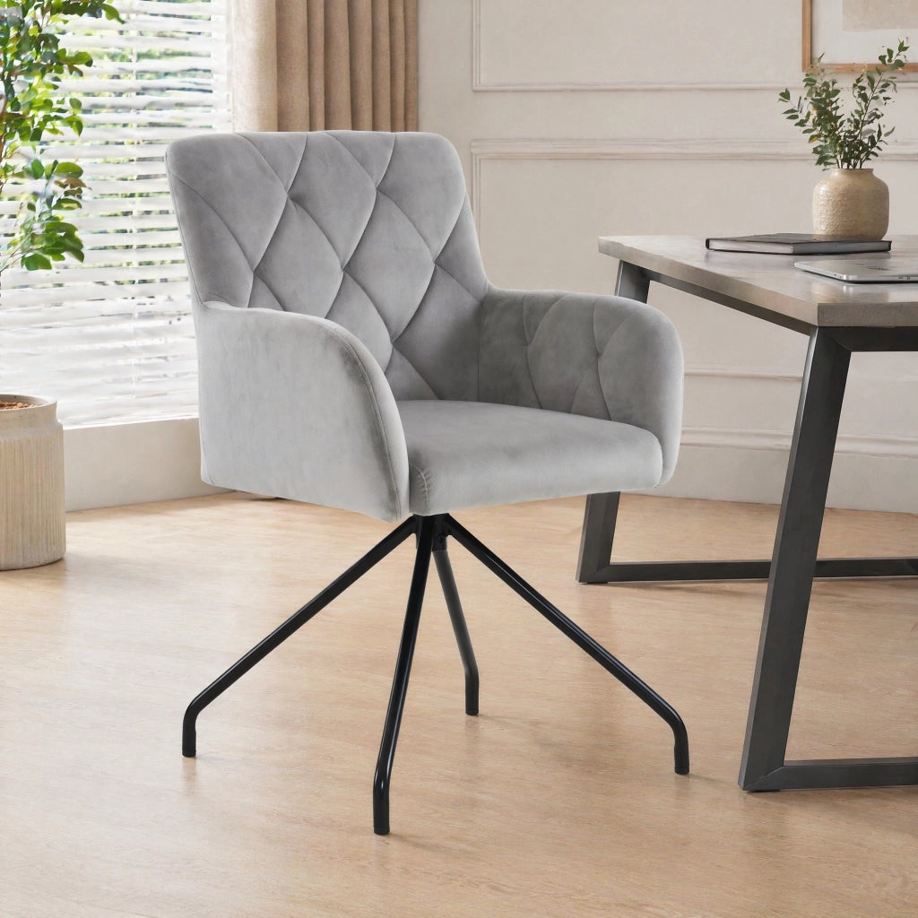 SEDIA Imbottita Set da 2 pezzi Velluto Grigio Chiaro