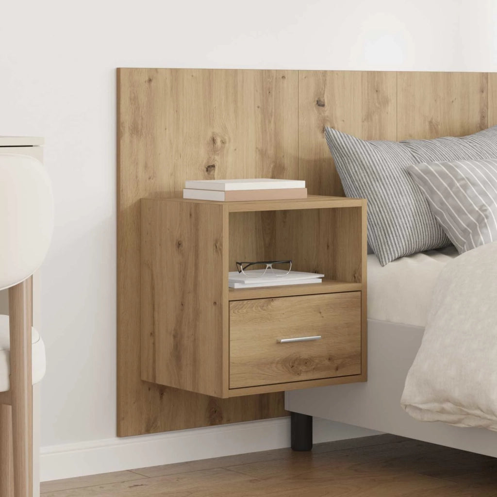 Testiera | Testata con Comodino 3 pcs Rovere artigianale Legno multistrato