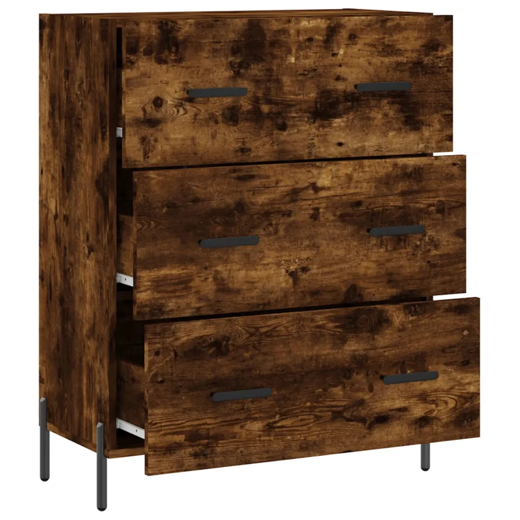 Credenza Rovere Fumo 69,5x34x90 cm in Legno Multistrato 827865