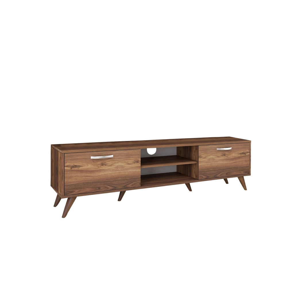 Porta TV in legno "Atik" - 180 x 35 x 48 cm - Marrone