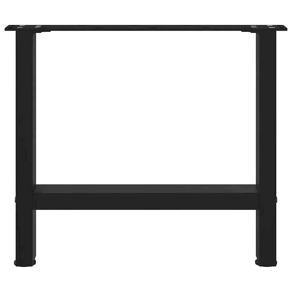 Set di 2 gambe quadrate per tavolino da caffè 50 x 43 cm design moderno pratiche con piedini livellatori acciaio nero 02_0057520