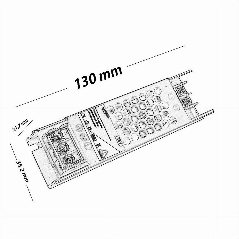 Trade Shop - Alimentatore Slim Stabilizzato 24v 60 W Switch Trasformatore 2.5 Mha Fhyla60w24v -