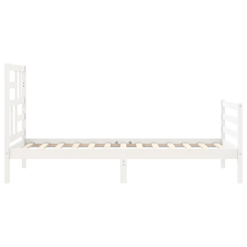 vidaXL Giroletto con Testiera Bianco 100x200 cm in Legno Massello