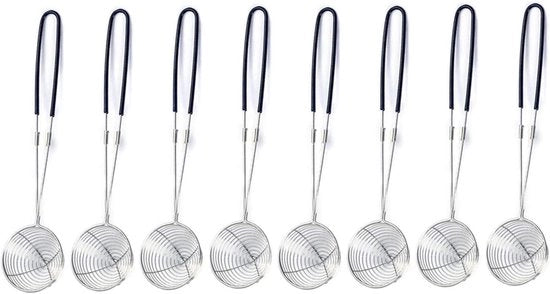 Vendita e Sette - Adatto per Zuppa e Hot Pot - 8 Pezzi - Nero - Acciaio Inossidabile