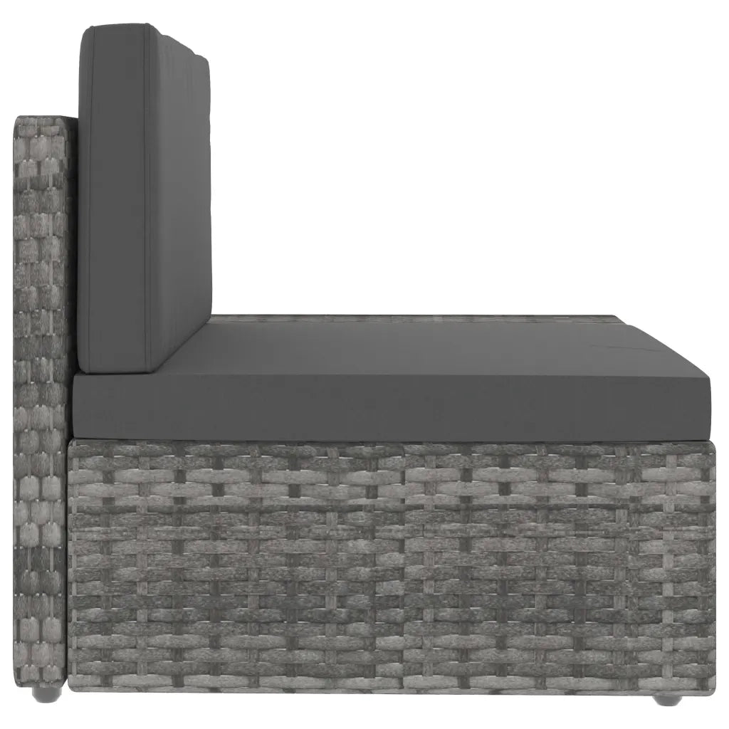 Divano Modulare a 2 Posti in Polyrattan Grigio 49525
