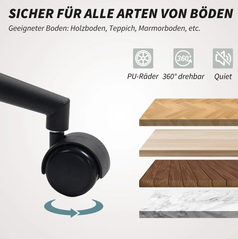 Sedia da ufficio beige in poliestere effetto velluto con altezza regolabile
