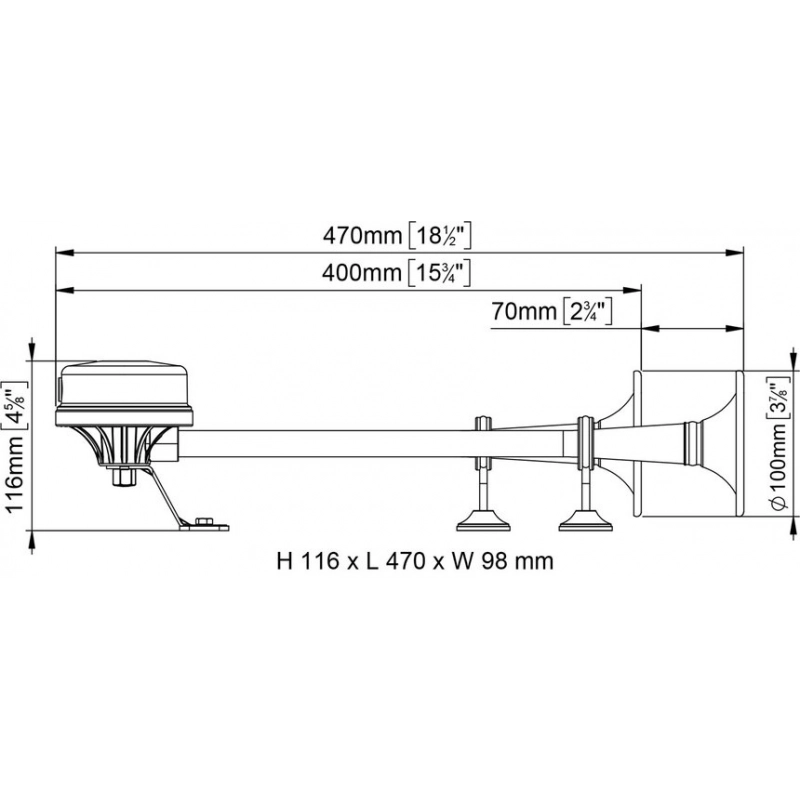 TROMBA DOPPIO CORNETTO 12V.