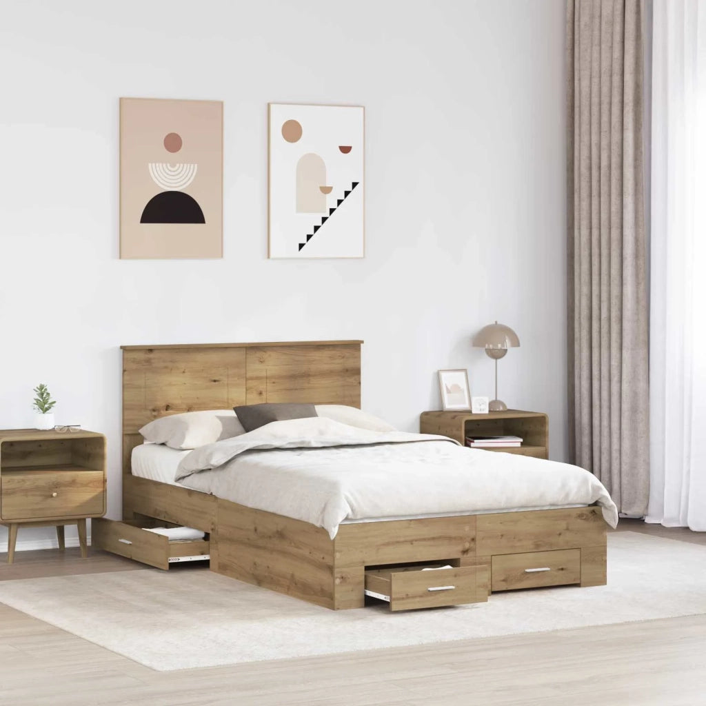 Struttura del letto Rovere artigianale 120 x 190 cm