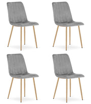 VALORA JEWA Sedia in velluto - Elegante grigio chiaro per soggiorno, cucina x4