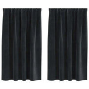 Tende Oscuranti | Tende Blackout 2 pz Nero 140 x 140 cm Velluto