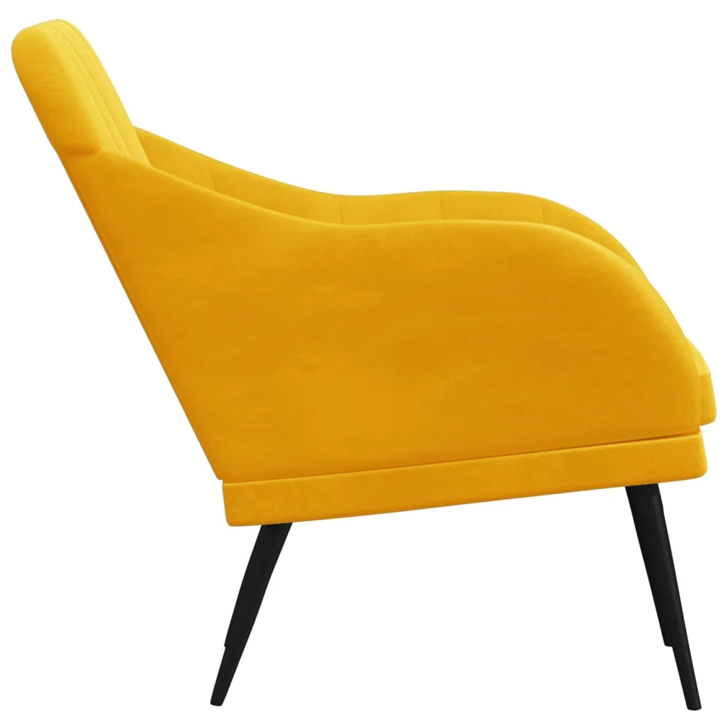 Poltrona Gialla 63x76x80 cm Velluto 351460