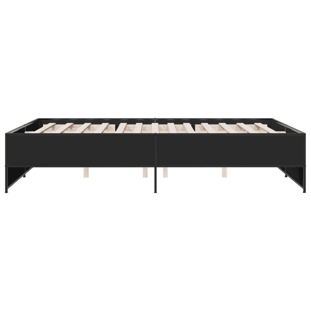 Giroletto Nero 150x200 cm in Legno Multistrato e Metallo 3279882