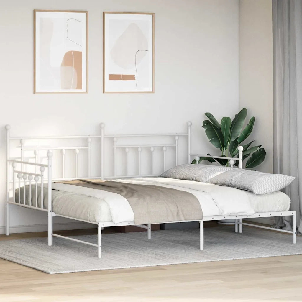 Struttura per letto di giorno Bianco 100 x 190 cm Acciaio 42002681