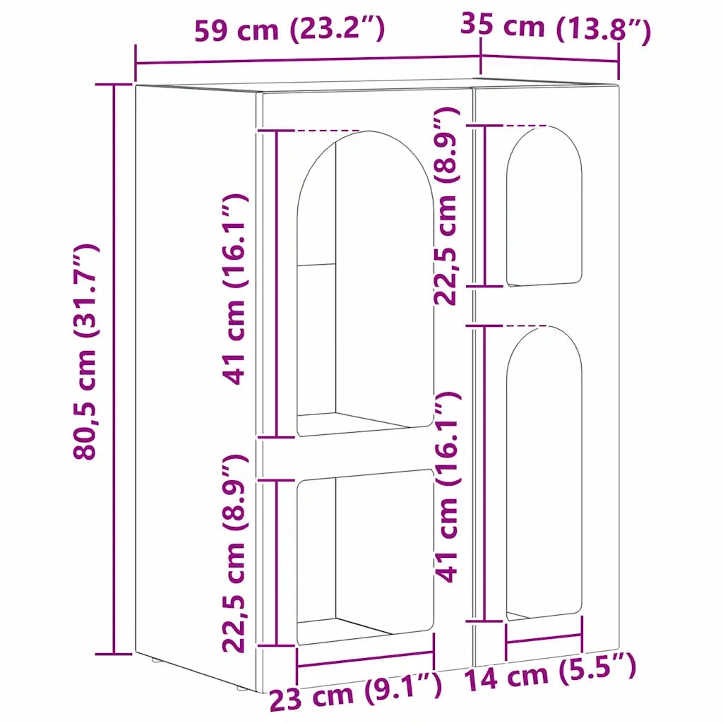 Credenza Legno vecchio 59 x 35 x 80.5 cm Legno multistrato