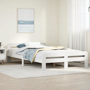 vidaXL Letto senza Materasso Bianco 135x190 cm Legno Massello di Pino