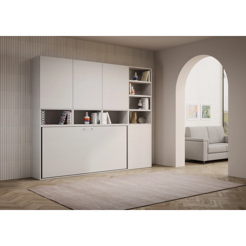 Letto a scomparsa singolo orizzontale Kando composizioni - E,Si