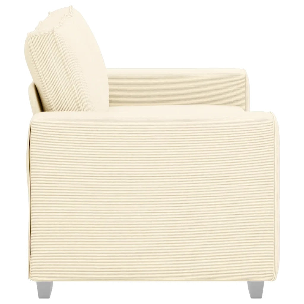 Divano Divanetto Crema 120 cm Tessuto di Velluto a Coste