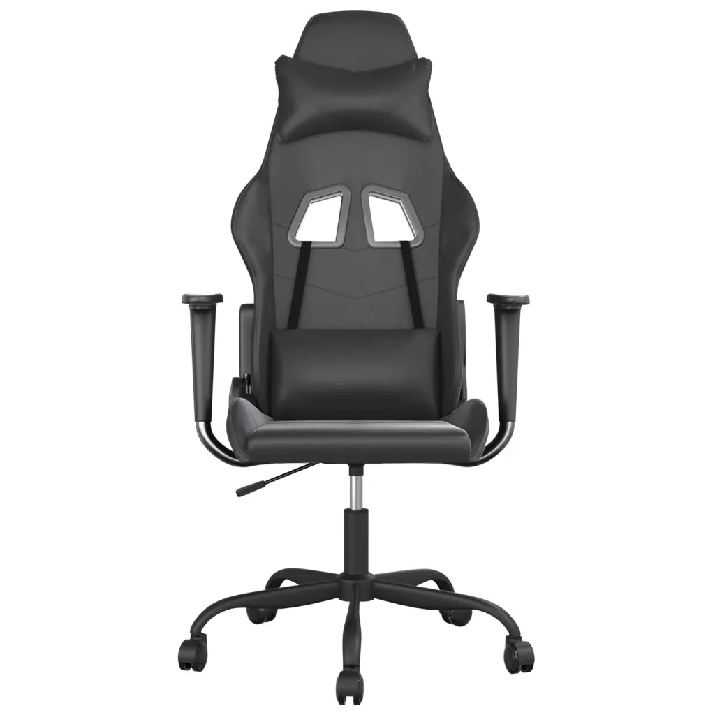 Sedia da Gaming | Sedia da e-sports Massaggiante Nera in Similpelle
